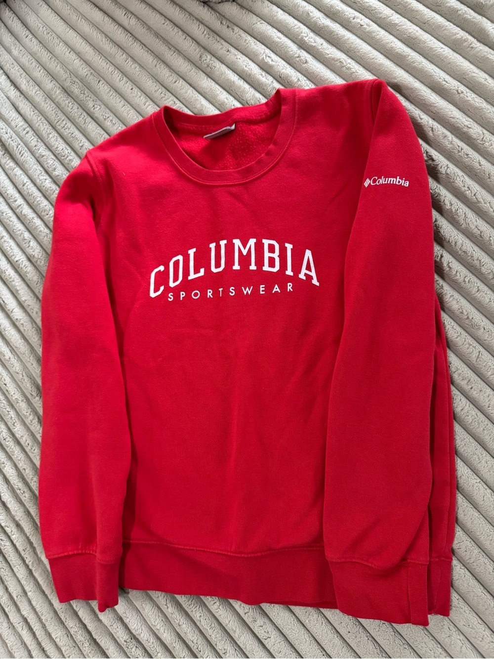 Columbia Red Crewneck Sweatshirt with White Logo